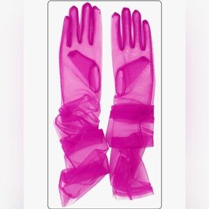 Fuscia tulle opera gloves